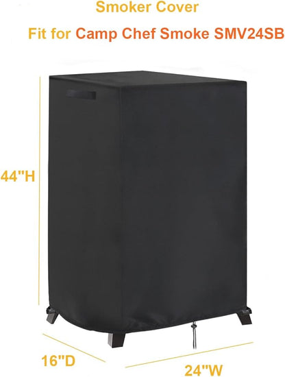 Smoker Cover Fit for Camp Chef Smoke Vault - Vertical, Outdoor Waterproof Grill BBQ Cover Vertical Smoker Covers,Black (16" D x 24" W x 44" H)