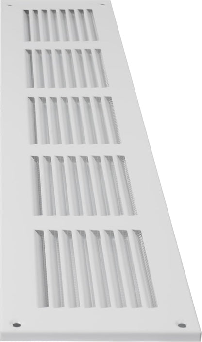 Repa Market Air Vent Cover 20x4 Inch (Outer Dimensions) White Galvanized Steel Louvered Grill Cover with Mesh Screen/Wall or Ceiling Vent/HVAC Register for Indoor and Outdoor Ventilation