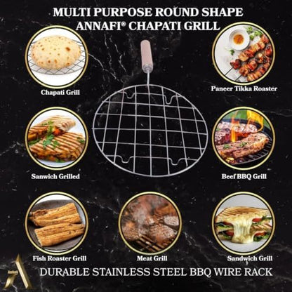 AnNafi® Phulka Roti Arepa Grill Chapati Maker Riser, Cooking Wire Rack - Image 4