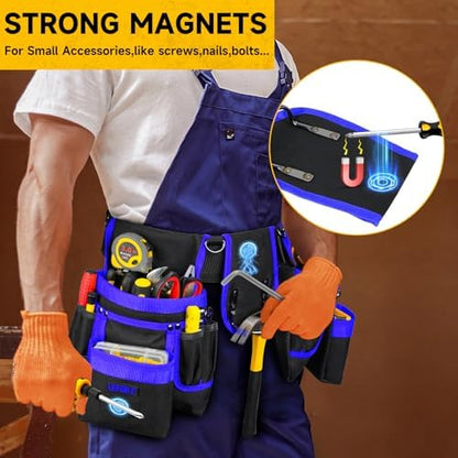 Tool Belt with 4 D-Rings, 27-Pockets Tool Belts - Image 4