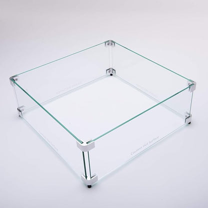 Celestial 20.5" x 20.5" x 6" Wind Guard, fits 15” Square Fire Pit Burner Pans for Gas Fire Pits