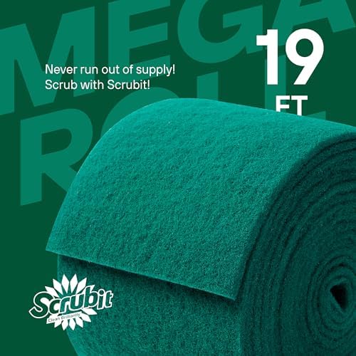 SCRUBIT Scouring Pad Roll - 19 FT Green scrubbing Pads Roll - Non Scratch Dish - Image 6
