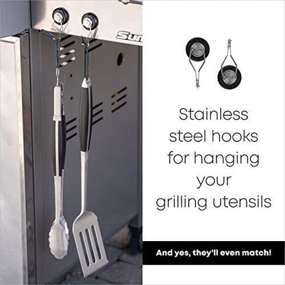 BBQ Tools Set | 18" Tongs | Grill Mat | Strong Magnetic Hook - Image 2