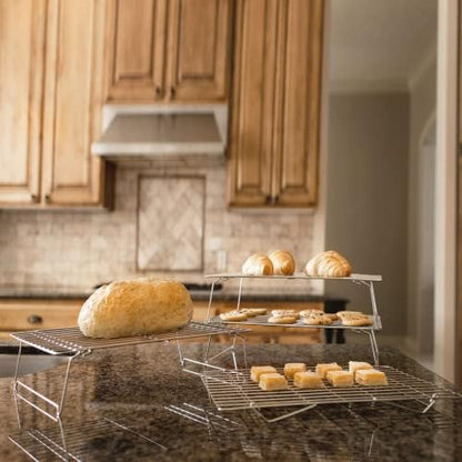 Kitchenatics 4-Tier Stackable Cooling Rack Space Saving Baking Set - Image 3
