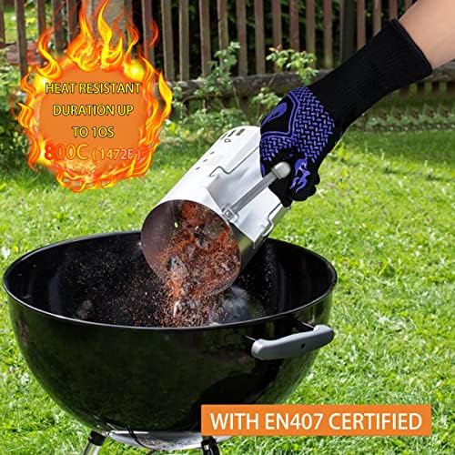 BBQ Gloves 1472F Heat Resistant Non-Slip Silicone 13.5in - Image 5