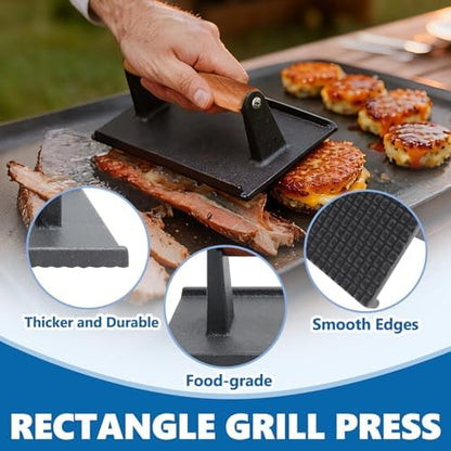Cast Iron Square Burger Press&Rectangle Meat Press - Image 5