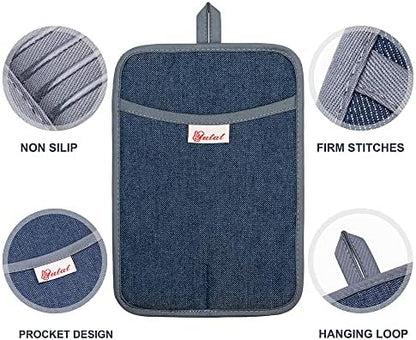 Yutat Oven Mitts, Pot Holders Set of 4 Made - Image 5