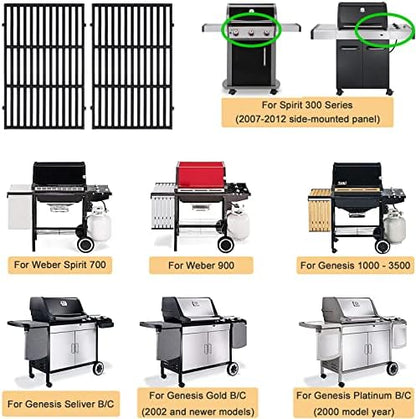 GasSaf 7638 Grill Grates for Weber Spirit 300 310 315 320 330, 17.5x12 Cast - Image 4