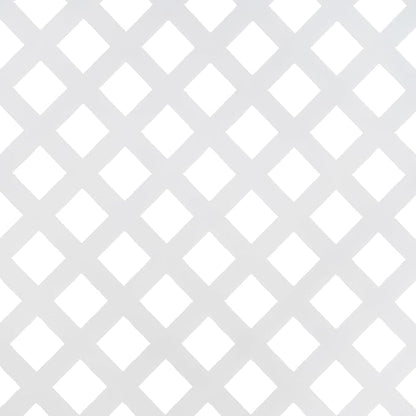 75" H×35" W Decorative Outdoor Privacy Screen with Stand, Outdoor Decor Privacy Fence Screen Metal Fence Panels, Free Standing Metal Divider for Patio Lawn Deck (White-Small Square)
