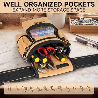 LEFOR·Z Tool Belt with 4 D-Rings, 27-Pockets Tool Belts - Image 5