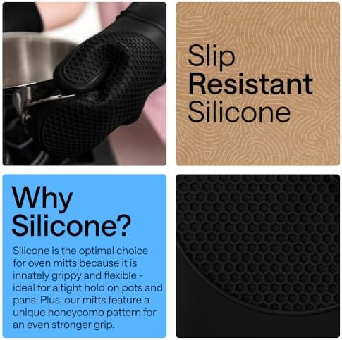 GORILLA GRIP Silicone Oven Mitts, 550F Heat Resistant - Image 3