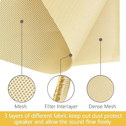 Speaker Grille Cloth Stereo Mesh Fabric Yellow, 55x40 in - Image 3