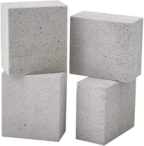 Heavy Duty, Non-Toxic Grey Grill Brick Cleaner 4 Pack. Reusable Chemical Free by FoodRestaurantSupplies