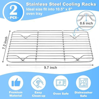 P&P CHEF 9.7" x 7.3" Cooling Baking Wire Racks Pack of 2 - Image 2