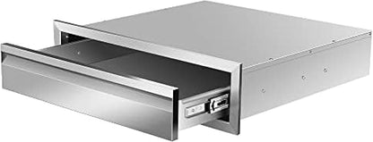 Outdoor Kitchen Stainless Steel Triple Access BBQ Drawers With Handle For BBQ Island Patio Grill Station,Single Drawer