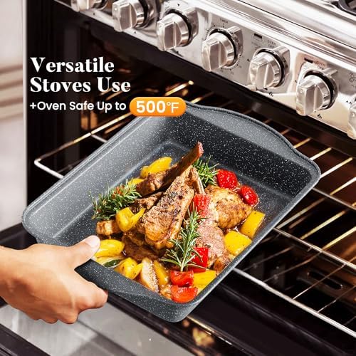 Kitchen Academy Granite Pots and Pans Set Non Stick, Induction Cookware - Image 4