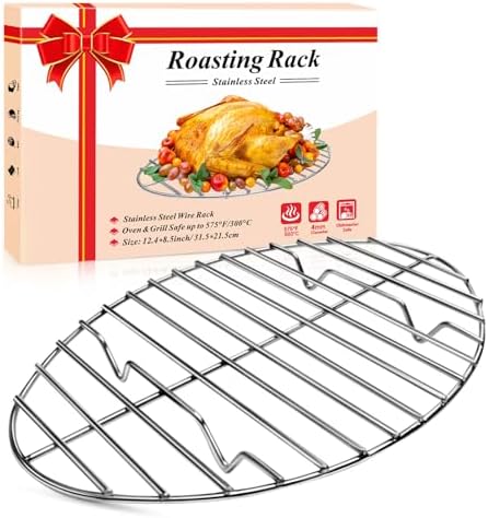 DePango Oval Turkey Roasting Rack, 12 Inch Stainless Steel Rack by DePango