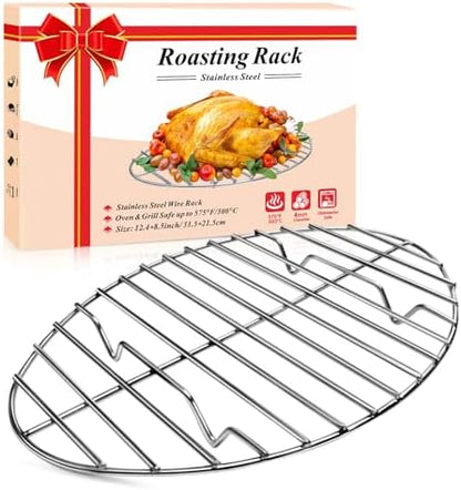 DePango Oval Turkey Roasting Rack, 12 Inch Stainless Steel Rack by DePango