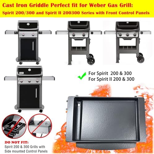 DC128 7658 Cast Iron Griddle for Weber Spirit 200, Spirit 300, Spirit II 200 - Image 6