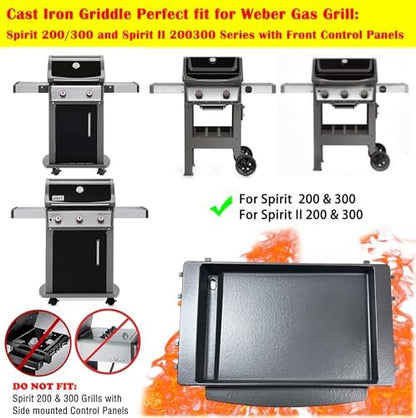 DC128 7658 Cast Iron Griddle for Weber Spirit 200, Spirit 300, Spirit II 200 - Image 6