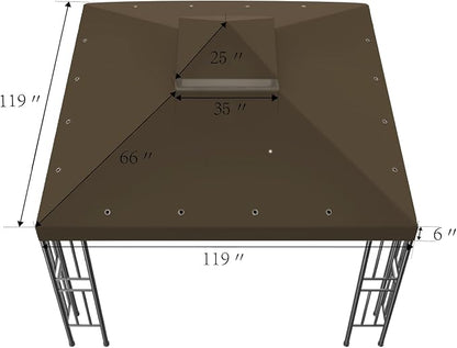 Sumfaller 10x10 FT Gazebo Replacement Canopy Top Cover | Double Tiered Canopy - Image 5