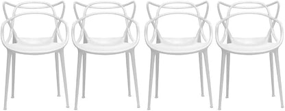 2xhome Modern Dining Chair | Stackable Indoor or Outdoor Entangled Side Chair | by 2xhome