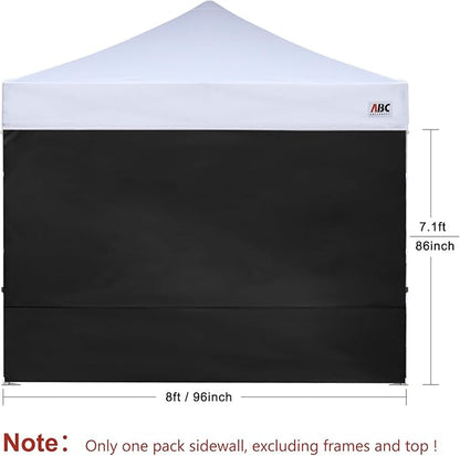 ABCCANOPY Instant Canopy SunWall 8x8 FT, 1 Pack Sidewall Only, No Frame or Top, Black
