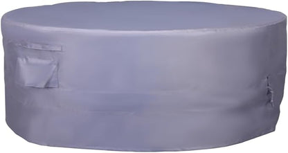 Round Patio Furniture Cover, Heavy Duty and Waterproof for Outdoor Furniture covers, Round outdoor table cover, Patio table cover 62"DIA x 27.5"H Grey