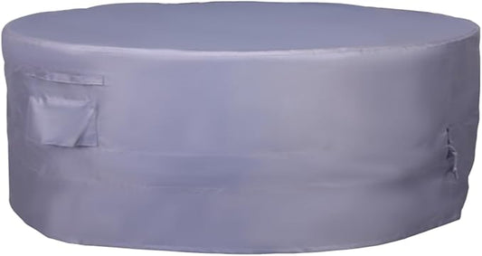 Round Patio Furniture Cover, Heavy Duty and Waterproof for Outdoor Furniture covers, Round outdoor table cover, Patio table cover 62"DIA x 27.5"H Grey