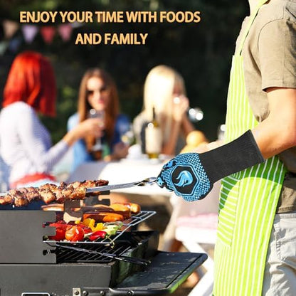 BBQ Gloves 1472F Heat Resistant Non-Slip Silicone - Image 6