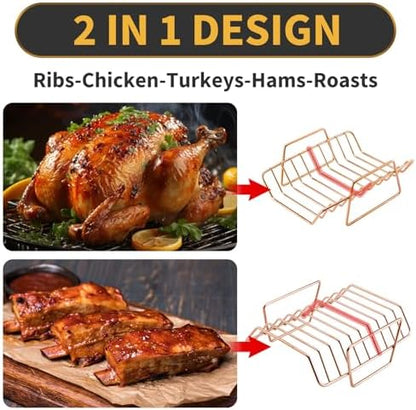 Multi-Purpose Grilling Rack, Rib Rack, V-Rack - Image 3