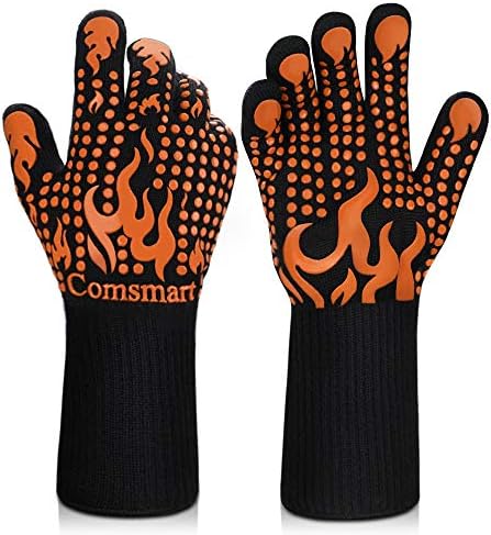 Comsmart BBQ Gloves, 1472 Degree F Heat Resistant Grilling Gloves Silicone by Comsmart