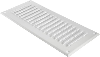 Square Ventilation Grille / 3" x 10" Inch Inside Measurement/White Metal Air Vent Louver - Inside/Outside use / 5" x 11.5" Inch Outer Measurement