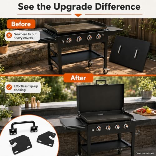 Hinge & Handle Kit for Blackstone Griddles, Lid Upgrade, 28/36/44in - Image 2