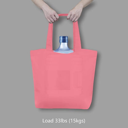 TOPDesign 3-Pack Super Strong Large 12oz Cotton Canvas Tote Bags, Reusable Grocery Shopping Cloth Bags, Fashionable Two-Tone Totes for Crafts, DIY Your Creative Designs