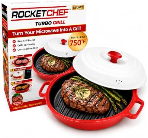Turbo Grill Deluxe Microwave Grill Pan, Vented Lid by Unknown