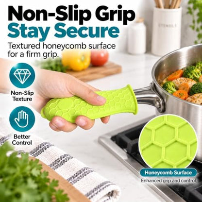 4 Pcs Cast Iron Handle Cover, Silicone Hot Handle Holder - Image 3