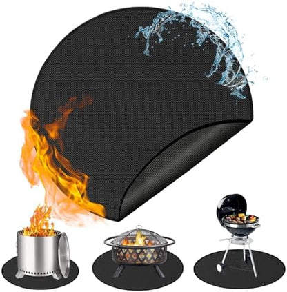 Anze Round Under Grill Mat for Outdoor Grill, 39 Inch Anti-Slip BBQ Floor Mats by Anze