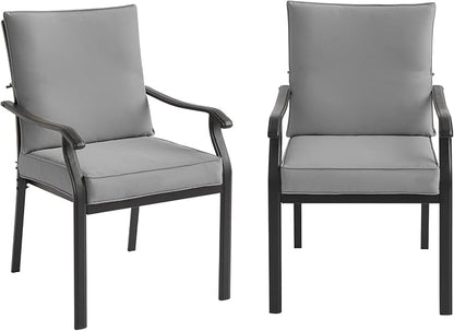 LVUYOYO Outdoor Patio Dining Chairs Set of 2, Metal Stackable Chairs Set by LVUYOYO