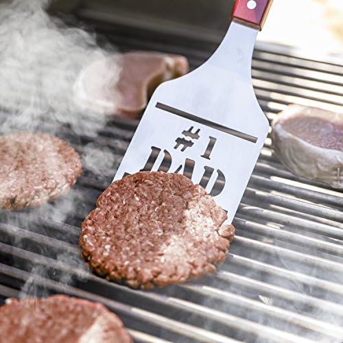 Panoware BBQ Grill Tools Set for Dad, 4 Piece Set, Number 1 Dad Tongs, Digital - Image 2