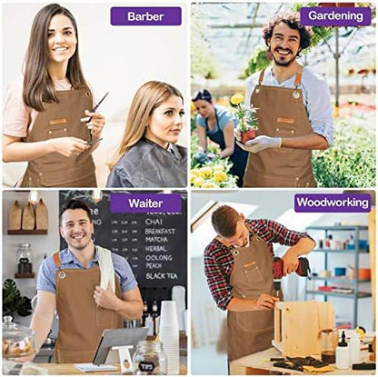 Genixart Chef Apron Men Women, Kitchen Aprons Cooking, BBQ - Image 5