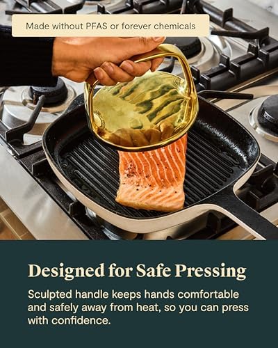 Caraway Grill Press with Handle, 100% Stainless Steel Body - Image 6