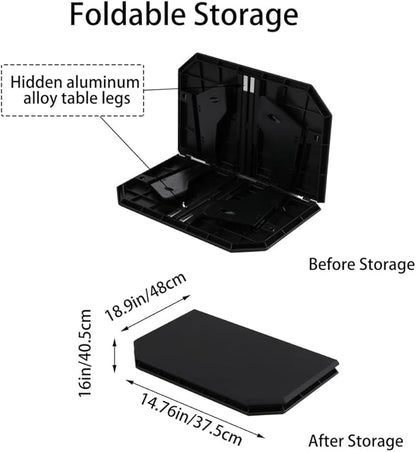 Folding Camping Table,Outdoor Small Portable Aluminum Camp Table with Backpacking Carrying Bag for Camping Beach Picnic Grilling Hiking FishingTravel (Black)
