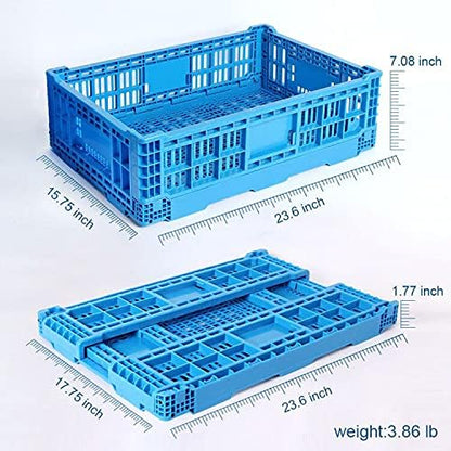 Collapsible Storage Bin/Containe，43 Liter Transfer box,crate Transit storage of various items (23.6" L x 15.7" W x 7.1" H-two)