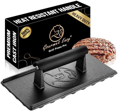 Gourmet Easy 3 lbs Cast Iron BBQ Grill Press by GourmetEasy