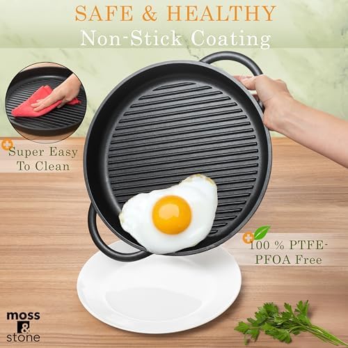 Moss & Stone 12" Grill Pan for Indoor Cooking, Nonstick Pan - Image 5