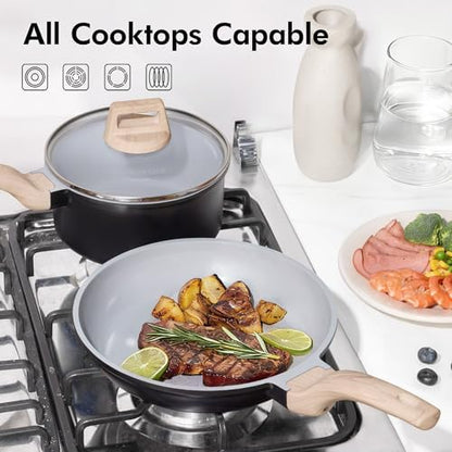 CAROTE 21pcs Ceramic Cookware Set, Pots and Pans Set - Image 6