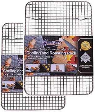 KITCHENATICS Quarter Sheet Cooling Rack Stainless Steel Oven Safe Set 2 by KITCHENATICS