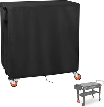 Outdoor Table Cover for Grill Table, 40 inch Grill Table Cart Cover Waterproof for EUTRKei Portable Griddle Table/BBQ Cart/Cooler Cart,Black-40"L x 17" W x 28" H