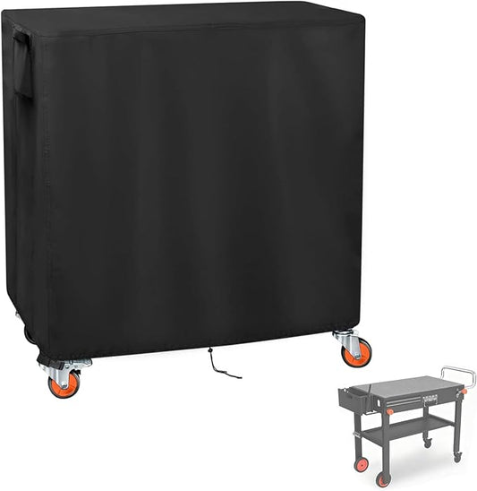 Outdoor Table Cover for Grill Table, 40 inch Grill Table Cart Cover Waterproof for EUTRKei Portable Griddle Table/BBQ Cart/Cooler Cart,Black-40"L x 17" W x 28" H